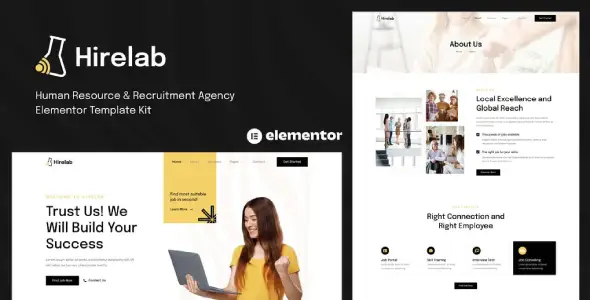 Hirelab – Human Resource & Recruitment Agency Elementor Template Kit