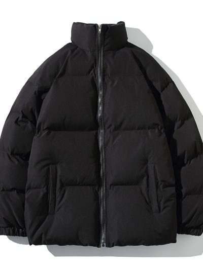 Winter Jacket Men Parkas Thicken Warm Coat Mens Stand Collar Jackets Solid Color Parka Coat