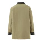 Patchwork Leather Collar Quilted Coat for WomenAuctionBnB