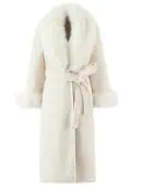 Long Coat with Fur Collar and Tie-Details for WomenAuctionBnB
