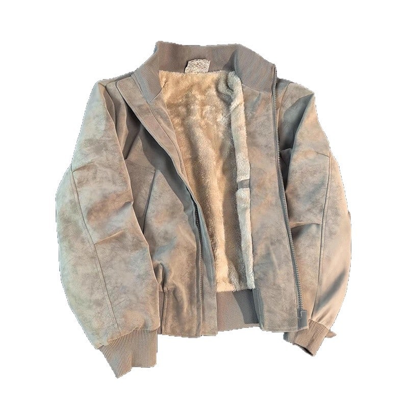 Dye-Print PU Leather Jacket Coat for MenAuctionBnB