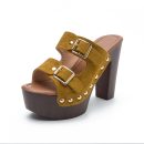platform sandals square heel women high heel shoes ankle strao rivet mules shoes sandals