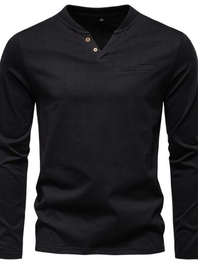 V-neck long sleeved T-shirt for men
