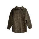 Style Plaid Thick Cotton-Padded Coat for Women