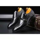 Classic Crocodile Pattern Business Flat Shoes Men Designer Formal Dress Leather Shoes Men's Loafers Christmas Party ShoesAuctionBnB