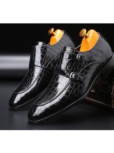 Classic Crocodile Pattern Business Flat Shoes Men Designer Formal Dress Leather Shoes Men's Loafers Christmas Party Shoes
