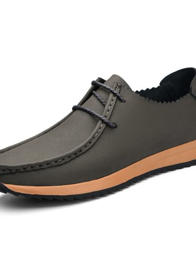 Casual breathable lace up lazy shoes retro leather shoes for men