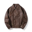 PU Leather Jacket Men  Motorbike Biker Coat