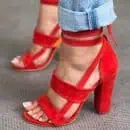 Cross Strap High Heel Thick Heel Plus Size women Shoes SandalsAuctionBnB