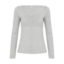 Bow tie tied gray T-shirt for women