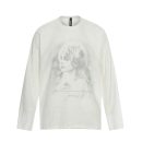 Portrait Print Loose Fit Long Sleeve T-Shirt for Men and Women