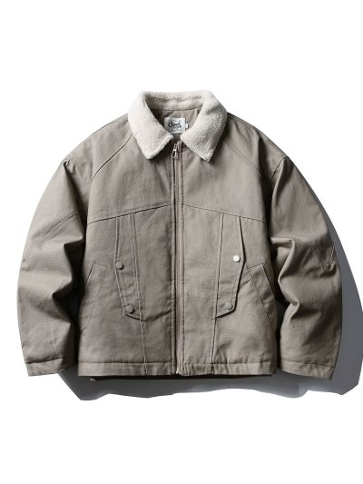 Faux Sheepskin Collar Thickened Warm Unstructured Cotton Coat for Men and Women