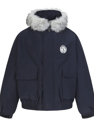 Parka with Large Fur Collar, Hooded Cotton Coat for Men and Women