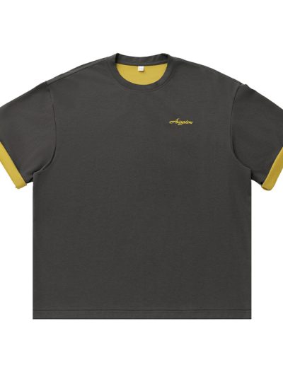 Short sleeved letter embroidered T-shirt for men