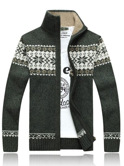 Autumn Winter Men's Sweater Coat  Jackets Men Zipper Knitted Thick Coat Warm Casual Knitwear Cardigan