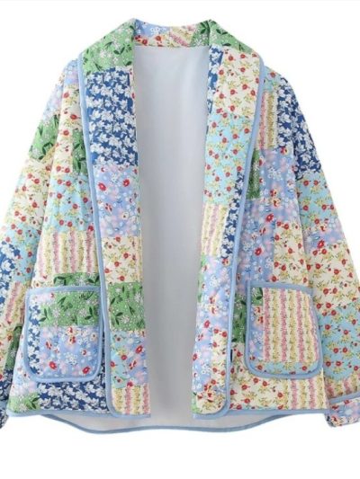 Vintage Printed Cotton Coat for Women