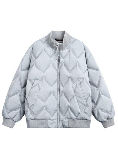 Unisex White Duck Down Jacket, Warm Coat for Men and Women