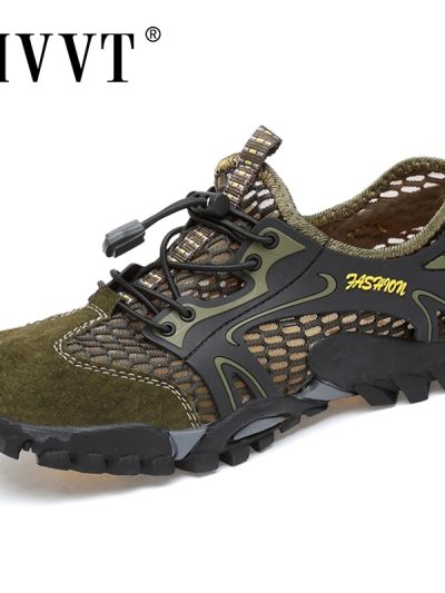 Summer Breathable Men Hiking Shoes Suede + Mesh Outdoor Men Sneakers Climbing Shoes Men Sport Shoes Quick-dry Water Shoes
