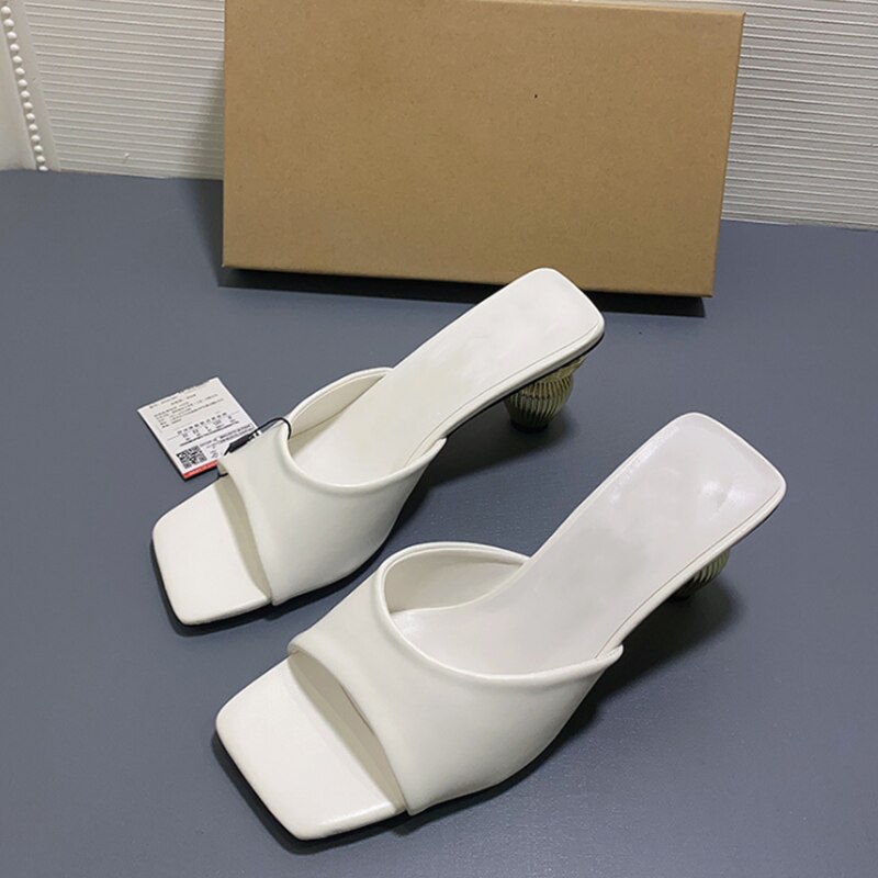 Summer New Women Shoes Square Toe Open Toe Mid-heel Patent Leather Sandals Shaped Thick Heel High-heeled Slippers Designer Shoes - Image 35