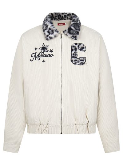 Collar Corduroy  Cotton Coat  Short Warm Jacket for Women and Men