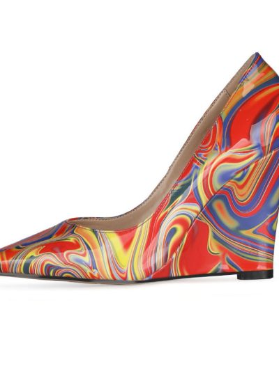 processing time:7-10 days after placing orders--New Pointed Toe Super High Heel Wedges Women High Heel Shoes Abnormal Heeled High Heel Slip On Lady Party Pumps