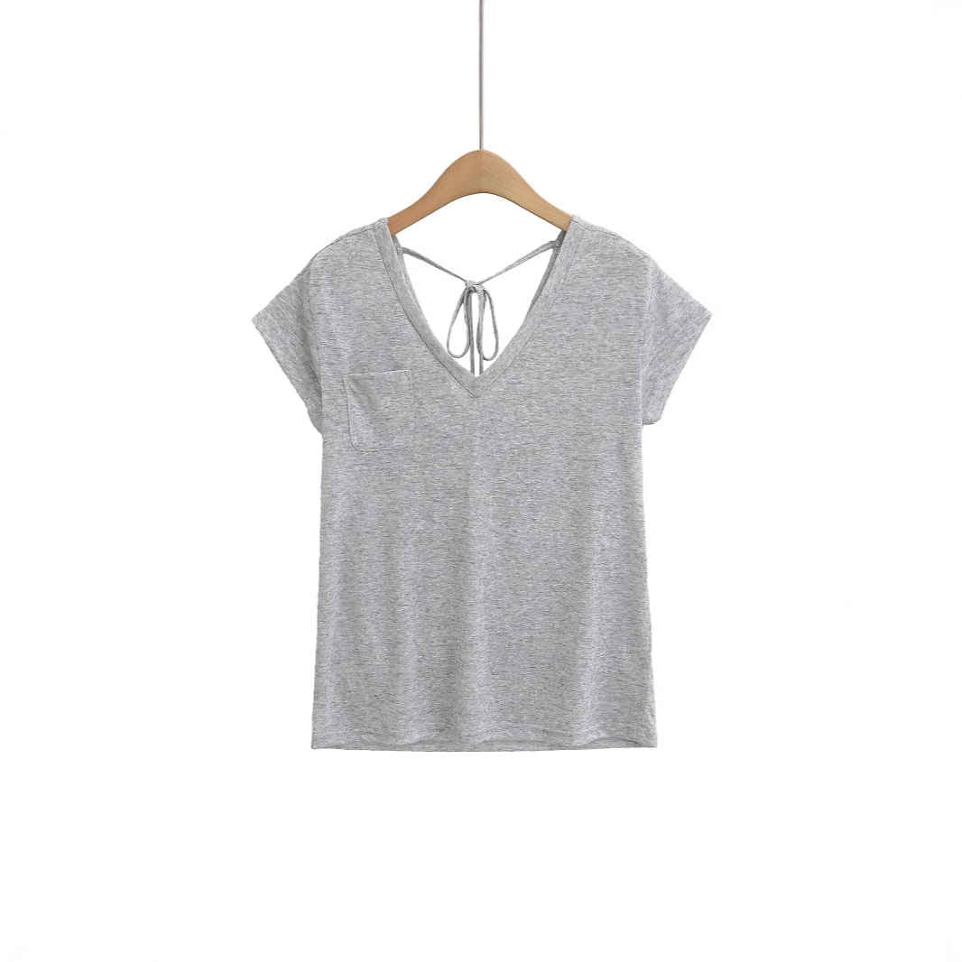 Short sleeved T-shirt for women - Gray, MAuctionBnB