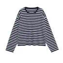 Casual striped knitted T-shirt for womenAuctionBnB